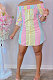 Pink Yellow Sexy Fashion Off Shoulder Irregularity Colorful Mini Dress K2145-4