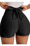 Black Yoga Tight Back Bowknot Hip Raising Shorts XHP0268-7