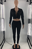 Red Night Club Lapel Neck Button Long Sleeve Shirt Long Pants Two Piece S66306-1
