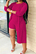Rose Red New Solid Color Sleeveless Round Neck Romer Shorts+Long Sleeve Cardigan Coat Two-Piece WY6682-5