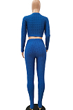 Red Scale Lines Long Sleeve Round Neck Crop Top High Waist Bodycon Pants Casual Sets NYF8011-3