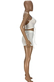 Orange Summer New Condole Belt Backless Eyelet Bandage Crop Top High Waist Shorts Solid Colur Two-Piece YT3287-2