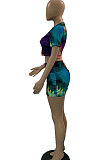 Green Women Splash-Ink Positioning Printing Sexy Skirts Sets DLY8002-2