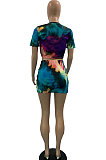 Orange Women Splash-Ink Positioning Printing Sexy Skirts Sets DLY8002-1