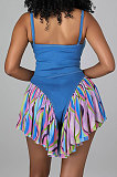 Blue Fashion Shorts Tight Condole Belt Romper Shorts YF9170