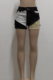 Blue Casual Spliced Elastic Hip Jean Shorts SMR2464-3