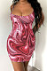 Red Trendy Casual Sexy Backless Condole Belt Printing Mini Dress GB1001-2