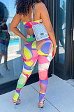 Multicolor Printing Trendy Sexy Strapless Tied Pants Sets BYQ1012