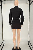 Black Fashion Women Long Sleeve Sexy Invisibility Zipper T Shirt/Shirt Dress NL6086-2