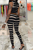 Black Women Fashion Casual Strap Printing Bodycon Sleeveless Tank Pants Sets ML7453-2