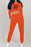 Yellow Autumn And Winter Velvet Long Sleeve Stand Collar Zipper Fleece Carrot Pants Casual Sport Sets YMT6224-2