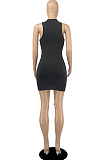 Black Night Club Cotton Blend Sleeveless Strapless Hollow Out Tight Solid Color Drawsting Mini Dress DR8105-3