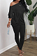Black Summer New Flare Half Sleeve Loose Top Bodycon Pants Solid Color Casual Sets HXY8056-1