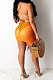 Orange Euramerican Fashion Sexy Bikini Milk Silk Mesh Spaghetti Solid Color Condole Belt Three Pieces Swimsuits XZ5141-4