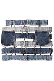 Blue Trendy High Waist Casual Hollow Out Irregular Demin Skirts HAN23318