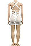 White Euramerican Fashion Sexy Bikini Milk Silk Mesh Spaghetti Solid Color Condole Belt Three Pieces Swimsuits XZ5141-1