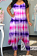 Rose Purple Colorful Tie Dye Printing Condole-Belt Casaul Wide Leg Jumpsuits MLL106-2