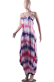 Rose Purple Colorful Tie Dye Printing Condole-Belt Casaul Wide Leg Jumpsuits MLL106-2