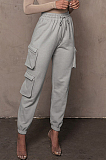 Light Green Casual Pure Color With Pocket Drawsting Ankle Banded Pants H1653-4