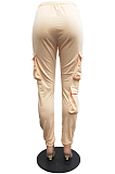 Light Green Casual Pure Color With Pocket Drawsting Ankle Banded Pants H1653-4