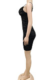 Brown Euramerican Solid Color Trendy Women Sexy Condole Belt Sleeveless Strapless Mini Dress XZ5272-2