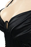 Brown Euramerican Solid Color Trendy Women Sexy Condole Belt Sleeveless Strapless Mini Dress XZ5272-2