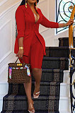Black Euramerican Women Solid Color Spliced Mesh Spaghetti Tight Turn-Down Collar Shorts Sets AYL88885-4