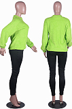 Apple Green Casual Wholesal Velvet Long Sleeve O Neck Solid Color Blouse BM7039-3