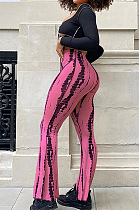 Pink New High Waist Spots Printing Flared Pants BM7210-9