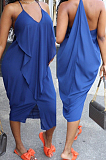 Light Blue Sexy Summer Flounce Irregularity Condole Belt Loose Split Dress WA77210-1