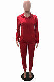 Orangge Modest Casual Long Sleeve Hoodie Sweat Pants Solid Color Two-Piece YSH6199-4