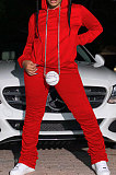 Gray Autumn Winter Long Sleeve Hoodie Jumper Ruffle Pants Sport Sets E8509-1