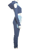 Wholesal New Contrast Color Spliced Long Sleeve Zipper Hoodie Sweat Pants Casual Sets SX05763