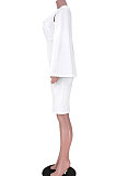White Women Sexy Solid Color Nail Bead V Collar Cloak Mini Dress GL6507-1