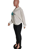White Trendy Women Casual Pure Color Fleece Long Pants Two-Pieces HM5423
