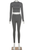 Light Gray Wholesale Modest Long Sleeve O Neck Crop Top Skiny Pants Sport Sets SX1738131-5