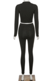 Drak Gray Wholesale Modest Long Sleeve O Neck Crop Top Skiny Pants Sport Sets SX1738131-6