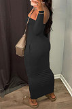 Khaki Elegant Solid Color Strapless Slim Fitting Long Dress YSH86264-4
