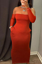 Red Elegant Solid Color Strapless Slim Fitting Long Dress YSH86264-2