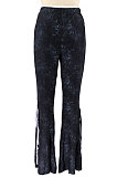 Black Euramerican Bodycon Tassel Casual Long Pants High Waist Tiny Flared Pants KZ2132-2