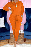 Black Euramerican Women Autumn Fashion Sport Cotton Pure Color Pocket Pants Sets PH1241-1