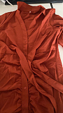 Euramerican Tied Solid Color Long Sleeve Turn-Down Collar Single-Breasted Spliced Mid Waist T Shirt/Shirt Dress CMFS050