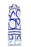 Black Women Euramerican Fashion Printing Irregular Single-Breasted Sleeveless T Shirt/Shirt Dress MA6731-1