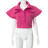 Casual Fall Turn Down Collar Tops Solid Bodycon Women Coats LHGC452