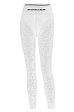 White Autumn Lace Spliced Collect Waist Bodycon Hip Raise Pencil Pants BLG44970-1