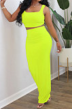 Black Euramerican Sexy Women Sleeveless Solid Color Tank Tight At Home Casual Skirts Sets KZ152-4