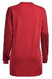 Gray Fashion Pattern Print Long Sleeve Loose T Shirt Dress QZ5210-1