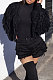 Black Fashion Handmade Tassel Cardigan Solid Color Woolen Coat ZS0118-3