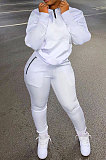 Gray Autumn Winter New Long Sleeve Stand Neck Zipper Jumper Sweat Pants Sport Sets YX9292-7