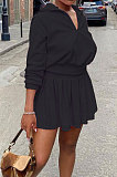 Pink Newest Cotton Blend Velvet Long Sleeve Zipper Tops Mini Skirts Tennis Wear Sport Sets DN8632-2